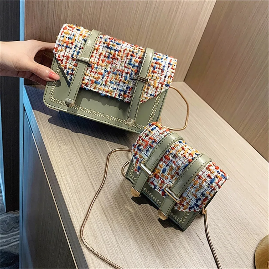 Квадратные сумочки с цепочками, Женская пляжная Соломенная Сумка-ведро, мешковина, квадратная сумка, сумка-мессенджер, маленькие квадратные сумочки