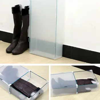 

Plastic Foldable Drawer Box For Thigh Boots Clear Stackable Home Multifunctional Storage Container,
