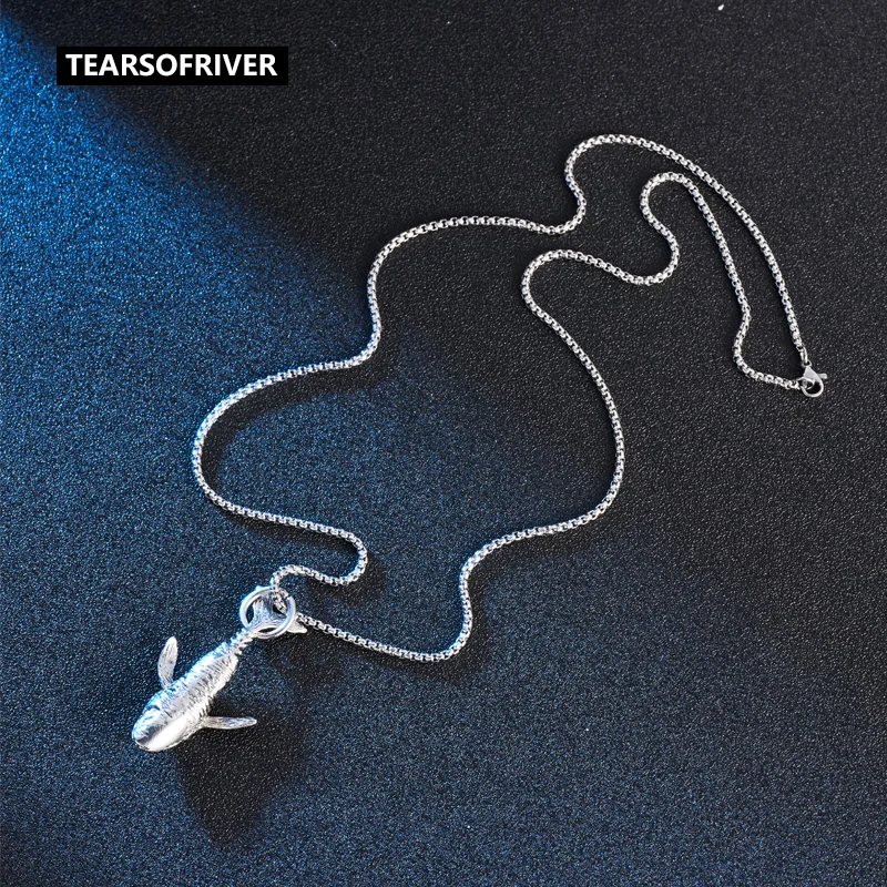 Tearsofriver титановая сталь 2021 Мода кит дельфин кулон ожерелье в винтажном стиле