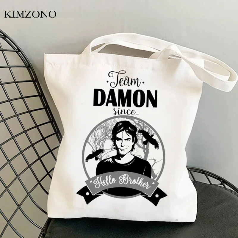 the Vampire Diaries shopping bag shopper bolso bolsa jute grocery fabric reusable net sac cabas custom |
