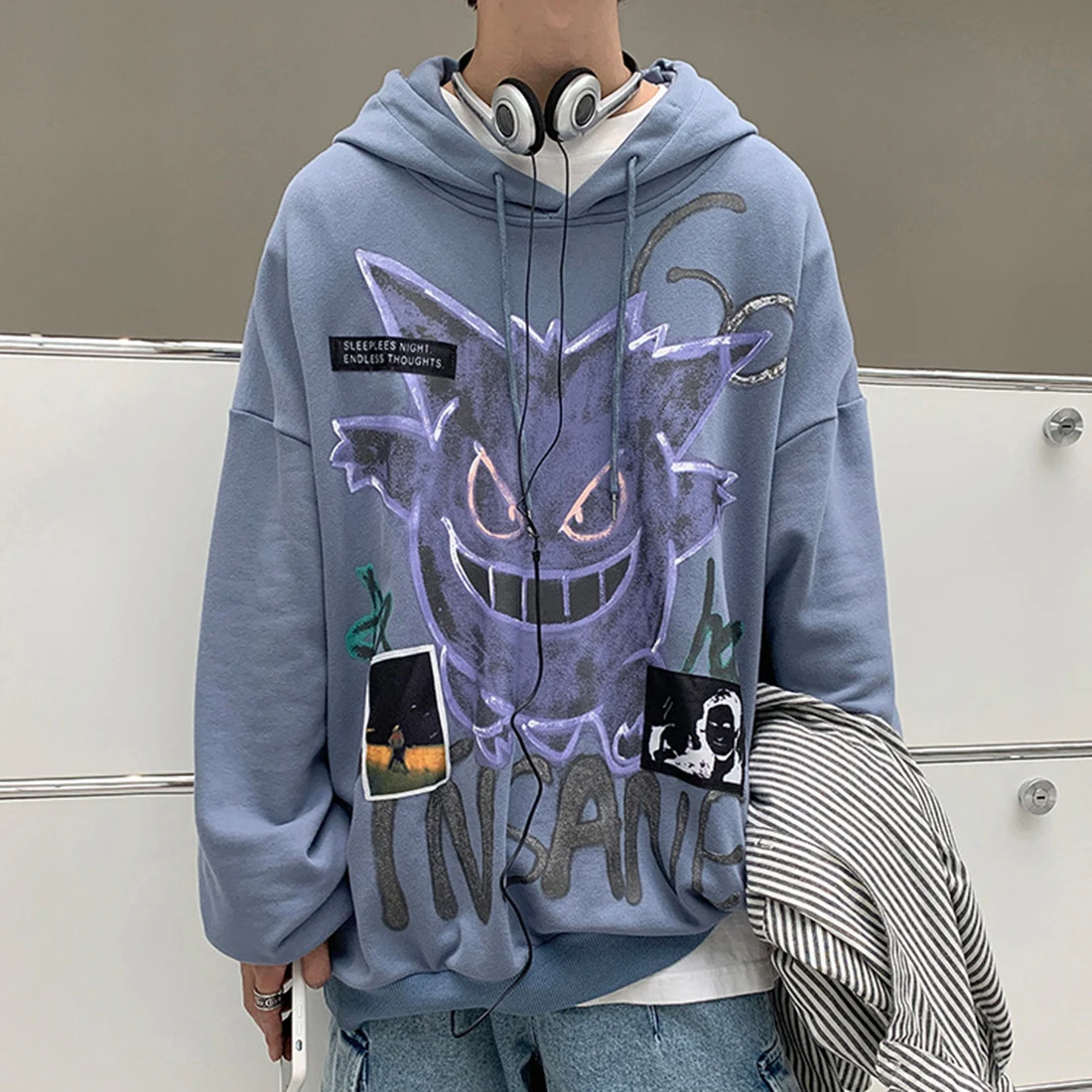 SHUJIN-Sudadera con capucha para hombre, ropa deportiva masculina informal de estilo Hip Hop, de marca clásica a la moda, color blanco y negro, primavera y otoño, 2021