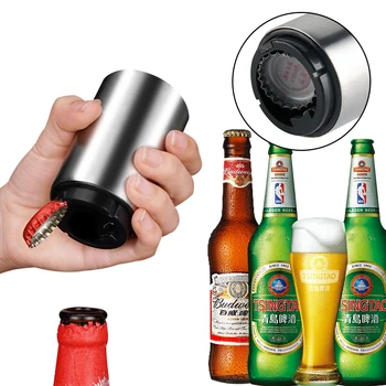 

Magnetic Automatic Beer Opener Stainless Steel Bottle Opener Portable Magnet Wine Openers Bar tools Magnetische bier flesopener