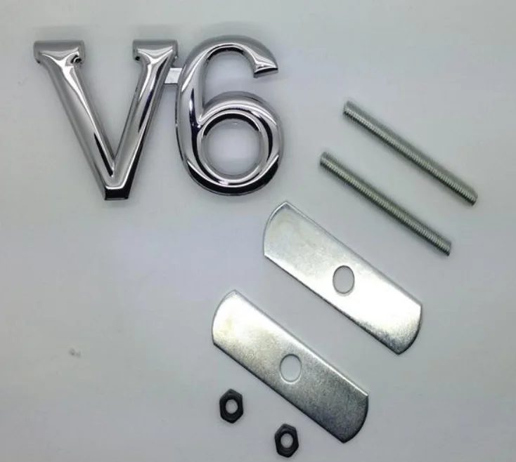 

Новый металлический хромированный винтажный логотип V6, автомобильная передняя решетка, эмблема, наклейка