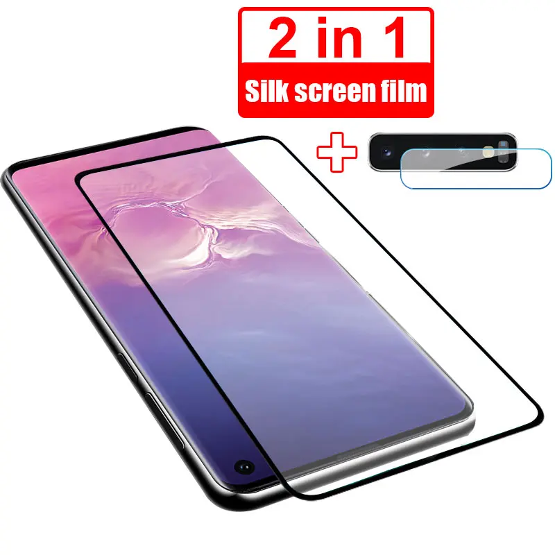 2 в 1 объектив камеры закаленное стекло для Samsung Galaxy S10E S9 S8 PLus Защита экрана Note 8 9 10