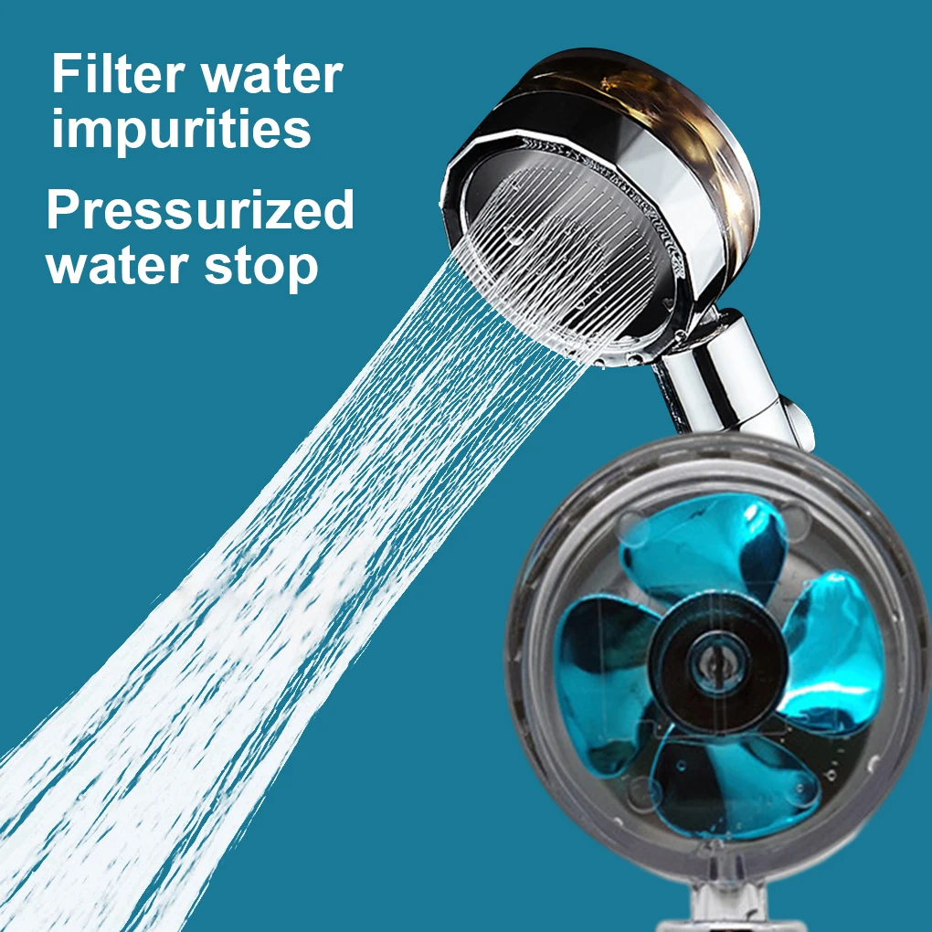 2021 Shower Head Water Saving Flow With Small Fan 360 Degrees Rotating