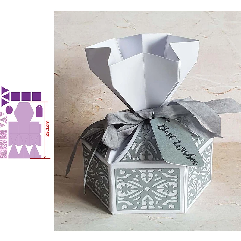 7 Gift Box Cut Dies DIY Scrapbooking Dies New Metal Steel Cutting Dies Stencils Book Photo Album Card Crafts Embossing - Цвет: 7