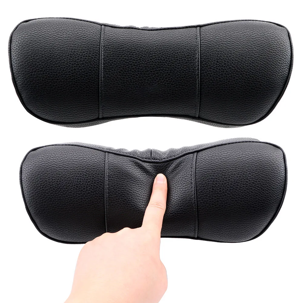 2 Coussins Appui-tête Cuir Nappa Pour Tesla Model 3/Y - Noir - Ergonomique Et Réglable