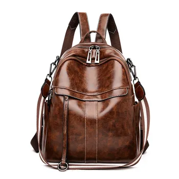 

Luxury Leather Backpacks for Women 2020 High Quality Small Shoulder Bags Designer School Bags for Teenage Girls Travel Rucksack