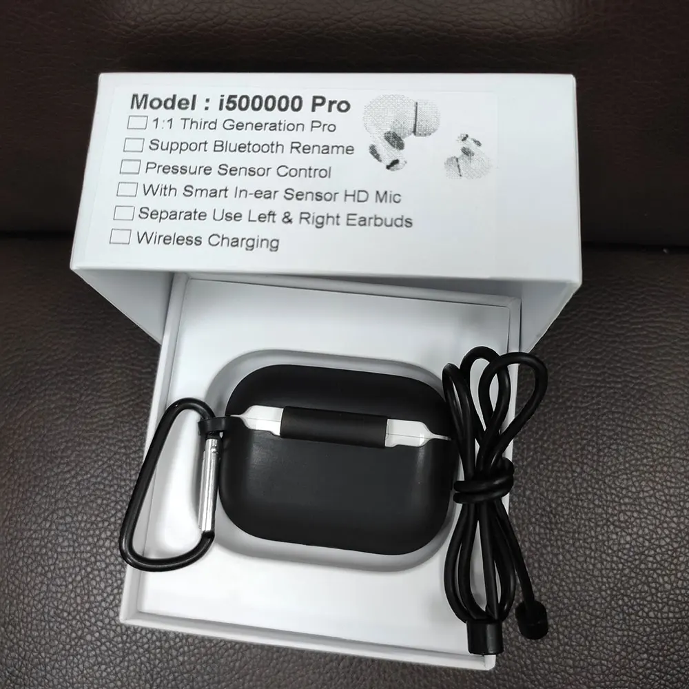 Black case 1:1 Air 3 Датчик давления беспроводные наушники i500000 Pro Tws Bluetooth наушники H1 чип Pk i100000 i200000 tws - Цвет: Black case