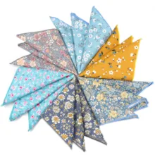 Винтаж; брюки с цветочным рисунком носовой платок с принтом хлопковые Для женщин Для мужчин Нарядные Костюмы для свадьбы нагрудный платок для взрослых подарок-аксессуар высокое качество