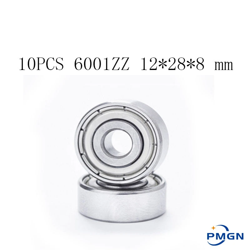 10pcs 6001zz Bearing Abec-5 12x28x8 Mm High Quality Deep Groove 6001 Zz ...
