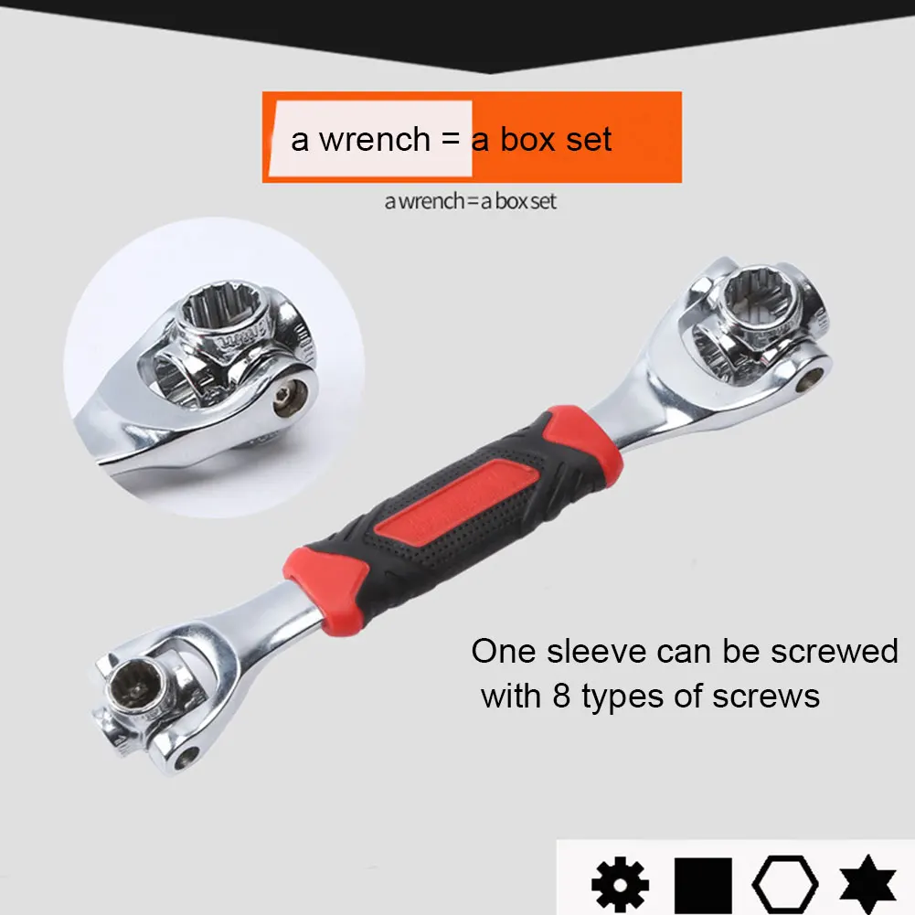 8 In 1 Universal Socket Wrench Torque 360 Spanner Spline Bolts Multitool YS-BUY