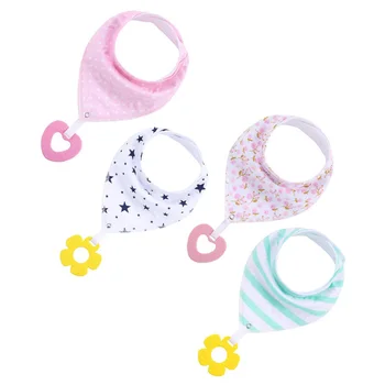 

4pcs Printing Cotton Bid Baby Saliva Towel Kids Meal Bib for Kids Baby Infant