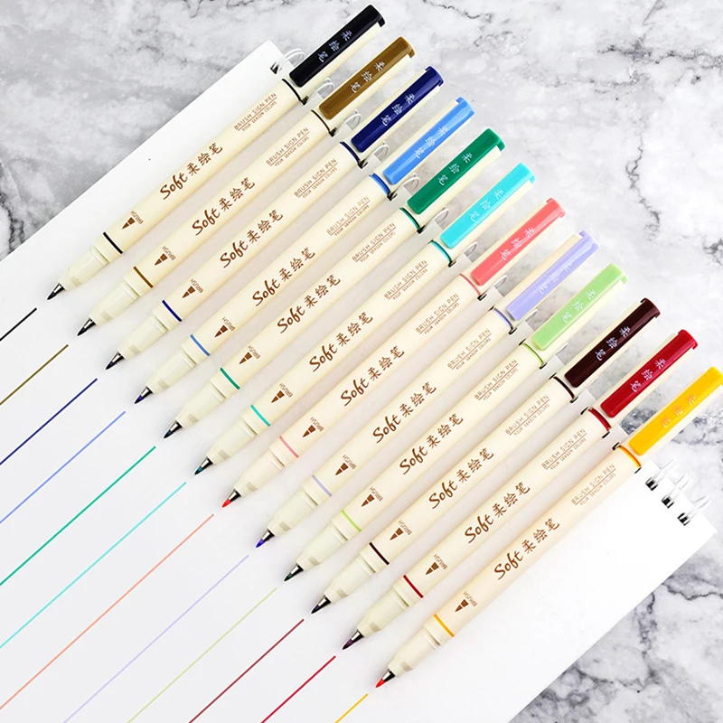 

3 Colors/set Soft Brush Pen Four Season Colors Brush Markers for Coloring Painting Drawing Outllining Journaling School Supplies