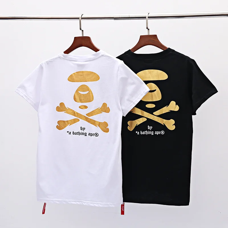 

2019 Spring And Summer New Style Bronze Mission Printed Letter Short-sleeved round Collar T-shirt Men And Women-Half Sleeve Tops