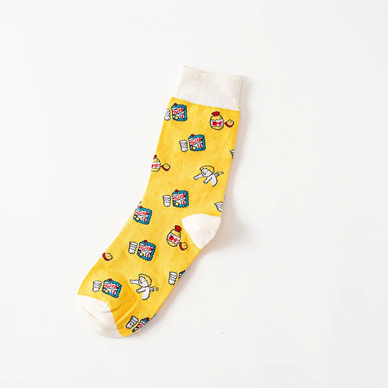 Креативные высококачественные модные забавные женские носки в стиле Харадзюку с забавным принтом с фруктами милые носки - Color: 4