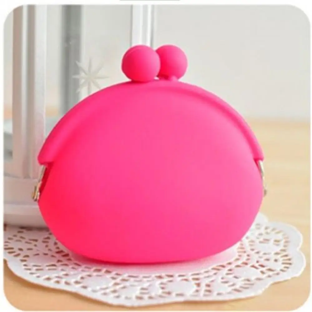 1Pcs Cute Cartoon Silicone Round Coin Purse Wallet Card Rubber Key Phone Frog Design Bag Pouch For Girls Women Mini Hand Bag