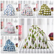 Женская сумка для хранения на шнурке из хлопка и льна, дорожный органайзер для нижнего белья и обуви, сумка-тоут, сумка для рождественского подарка