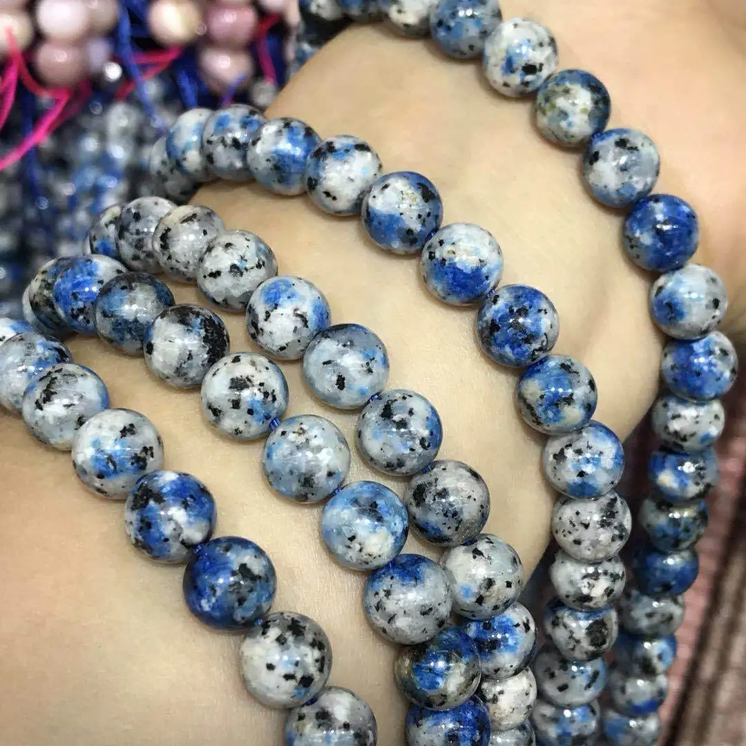 Подлинная Qogir K2 Jasper Blue Biotite драгоценный камень исцеляющая Энергия Мощность чистый натуральный природный камень бусины для DIY ювелирные изделия для лечения решений