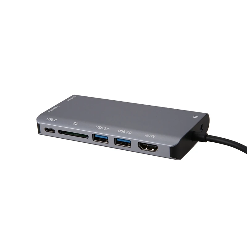 USB к Rj45 Lan 4K Hdmi Vga 2USB 3 0 кардридер для Sd-карт 8 в 1 Тип C док-станция адаптер