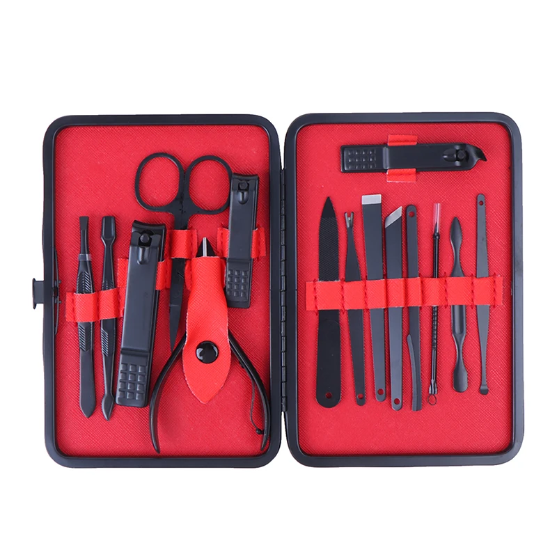 1 Набор = 15 шт Профессиональный набор для маникюра, нержавеющая сталь, кусачки для ногтей, ножницы, маникюрный набор, инструмент для ногтей