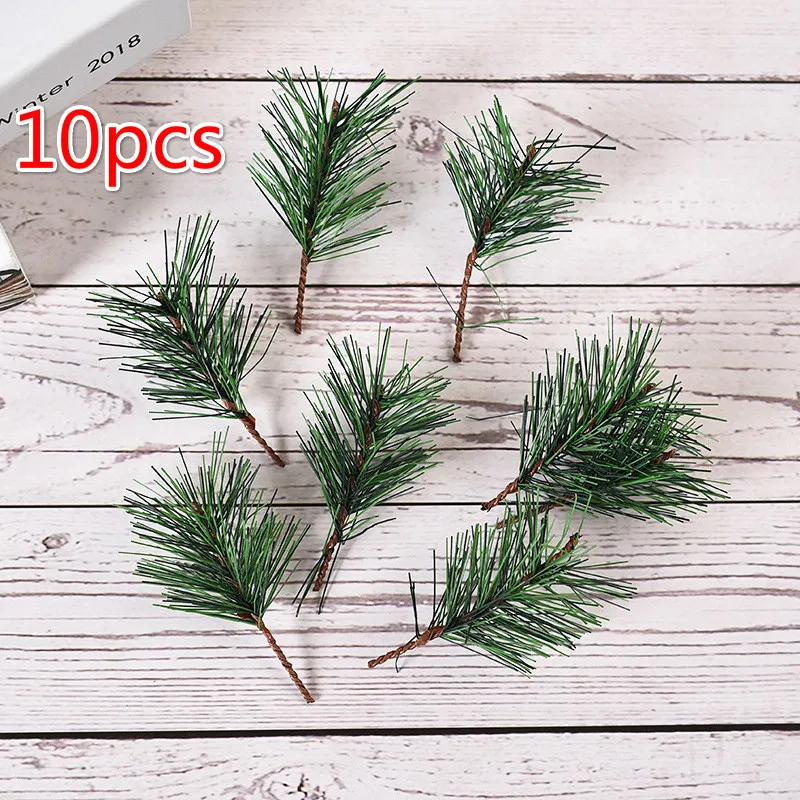10Pcs Pine Tree Branch Pine Needle Artificial Fake Plant Branch ...