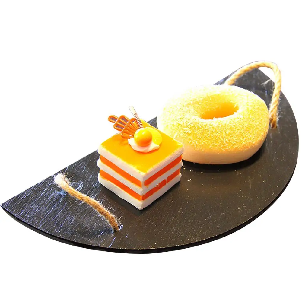 Natural Slate Plate Cheese Board Gourmet Serving Platter Cake Tray | Дом и сад