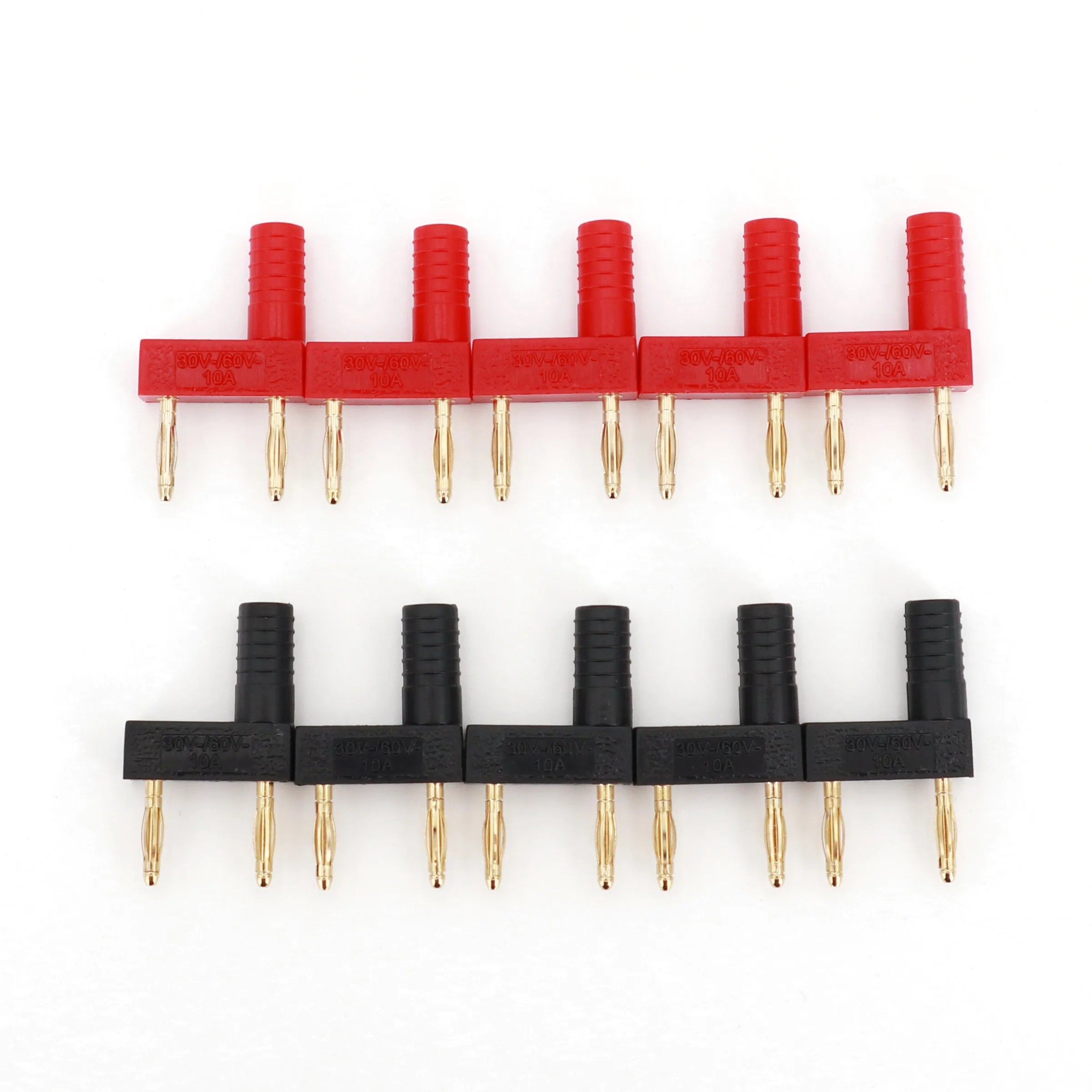 10pcs Spacing 12mm Gold Plated 2mm Mini Male Banana Plug To Female Jack Jumper Connector