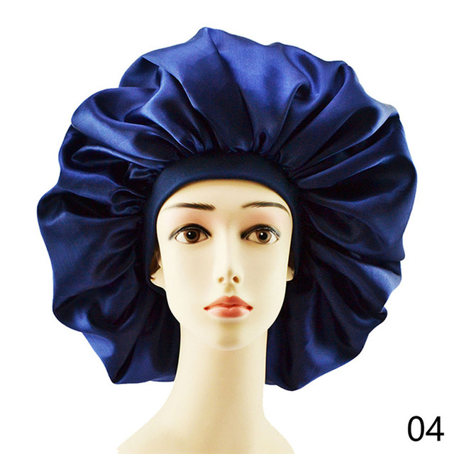 Satin Bonnet Hair Caps Double Layer Adjust Sleep Night Cap Head Cover Hat For Curly Springy Hair Styling Accessories
