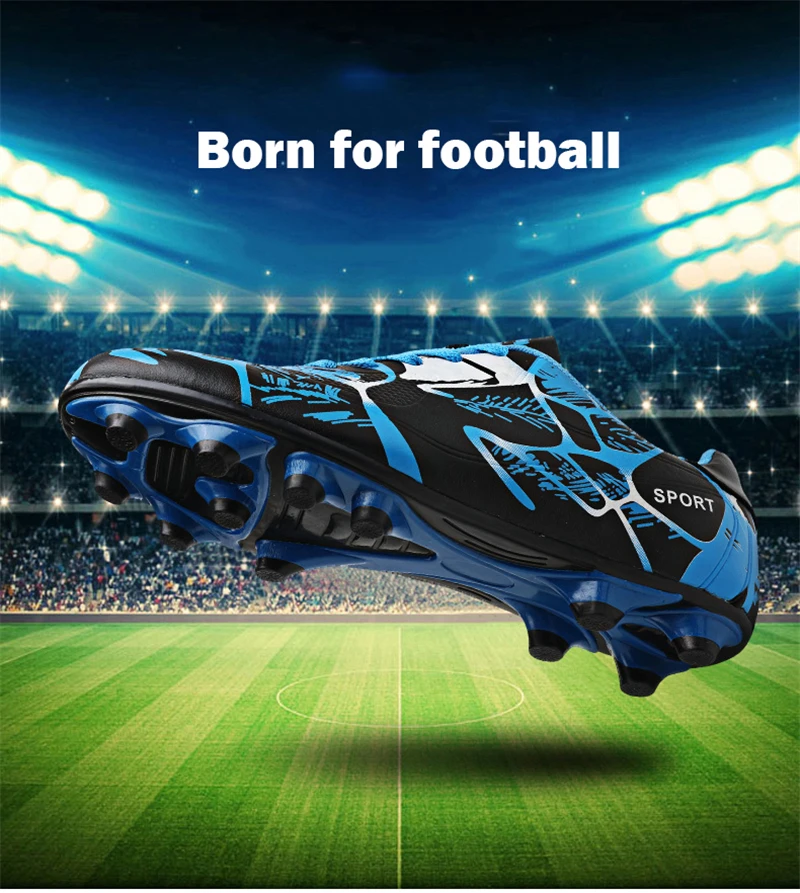 Soccer Shoes Kids Boys Spike Football Shoes Men Summer Breathable Sneakers Lightweight Sport Shoes Anti-Skid Soccer Boots