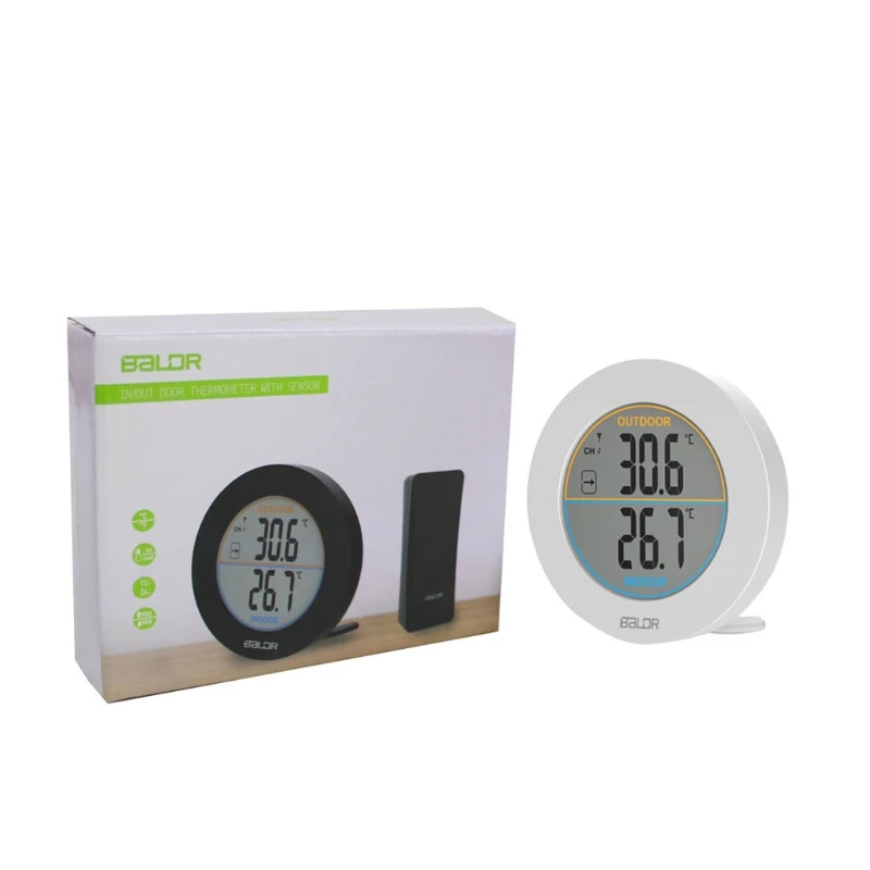 Table Wireless Thermometer LCD Display Indoor Outdoor Sensor Temperature Sensor U1JB