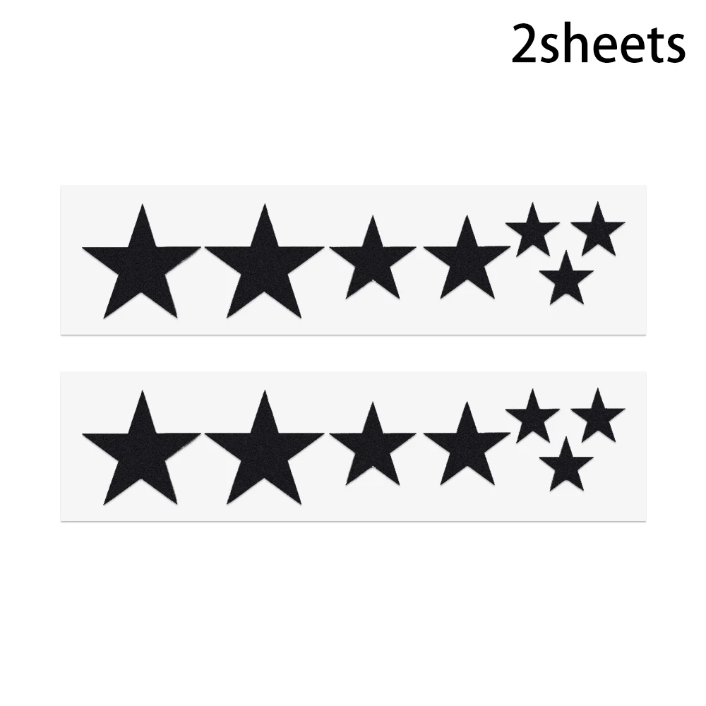 Colorful Reflective Stickers 2 Sheets Bike Frame Wheel Fluorescent Stars Sticker Outdoor MTB Bicycle Reflector Decal Accessory - Цвет: Black