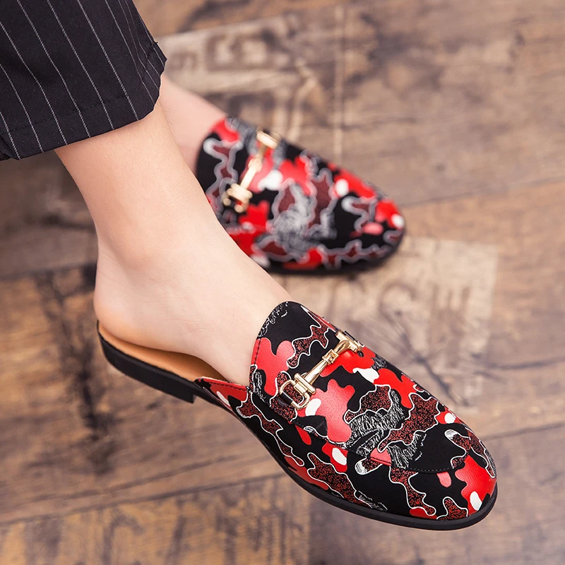 

Men Genuine Leather Flip Flops Fashion Mens Casual Shoes Summer Breathable Camouflage Shoes Comfort Korean Fish Slippers