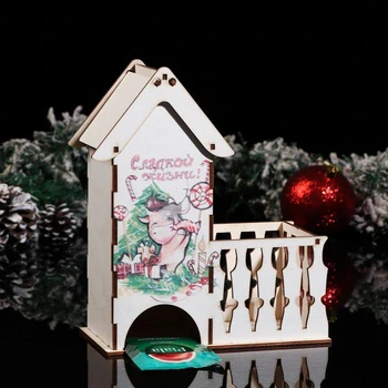 

Tea house "House with a balcony Symbol of the year 2021. Goby at the Christmas tree", 17.8 × 9.4 × 20.5 cm 5151782