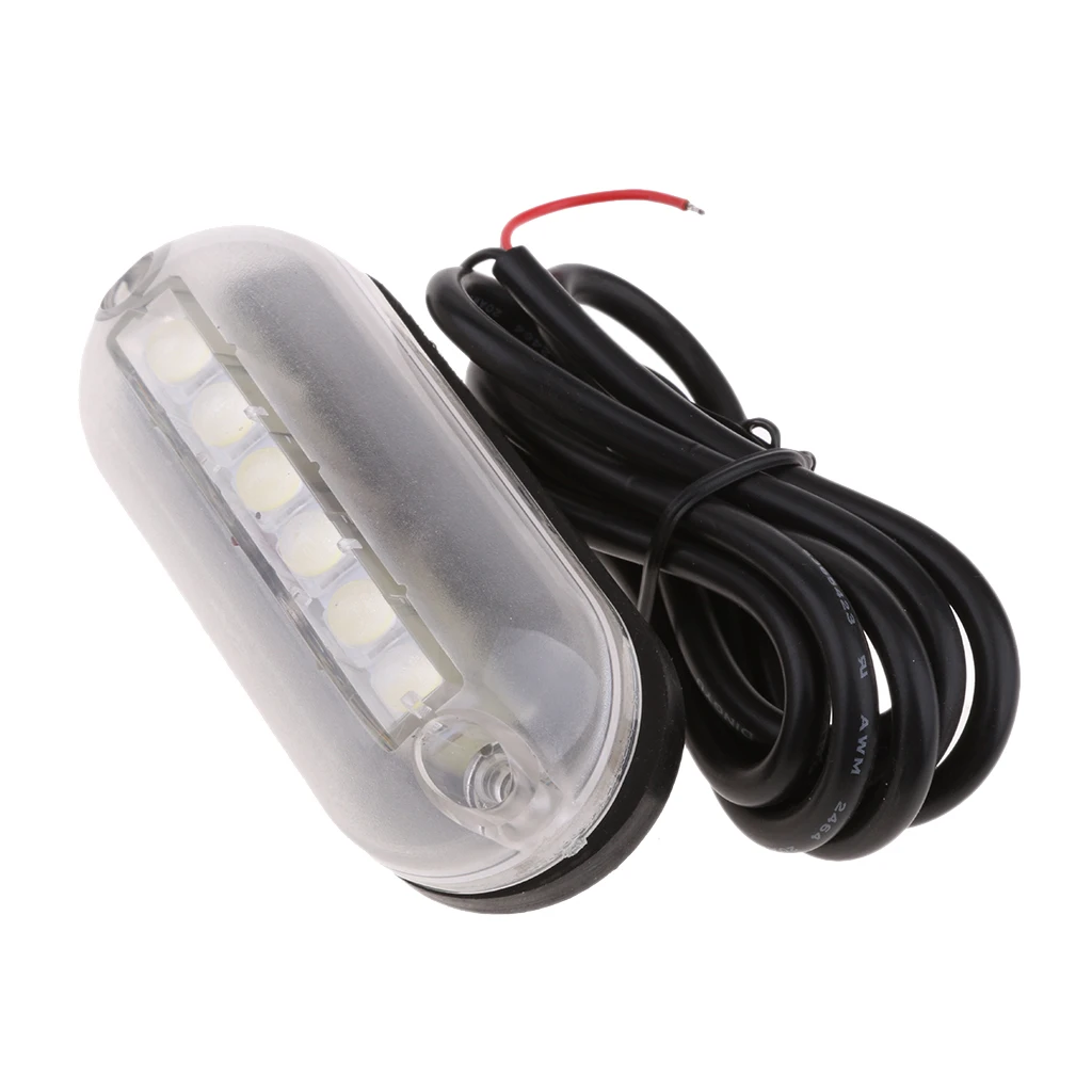 MagiDeal 2x морской яхты пластиковый подводный светодиодный свет белый 12V водонепроницаемый