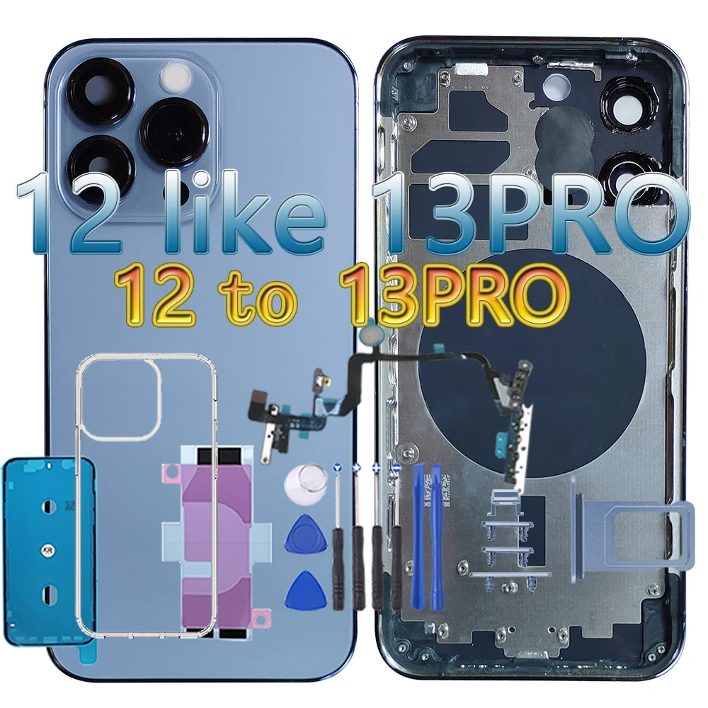 DIY Back Cover Housing Convert For iPhone 12 into13pro Back Housing