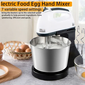 

Electric Food Egg Hand Mixer Cake Dough Stand Blender Bowl Beater 7 Speed Mixing PAK55