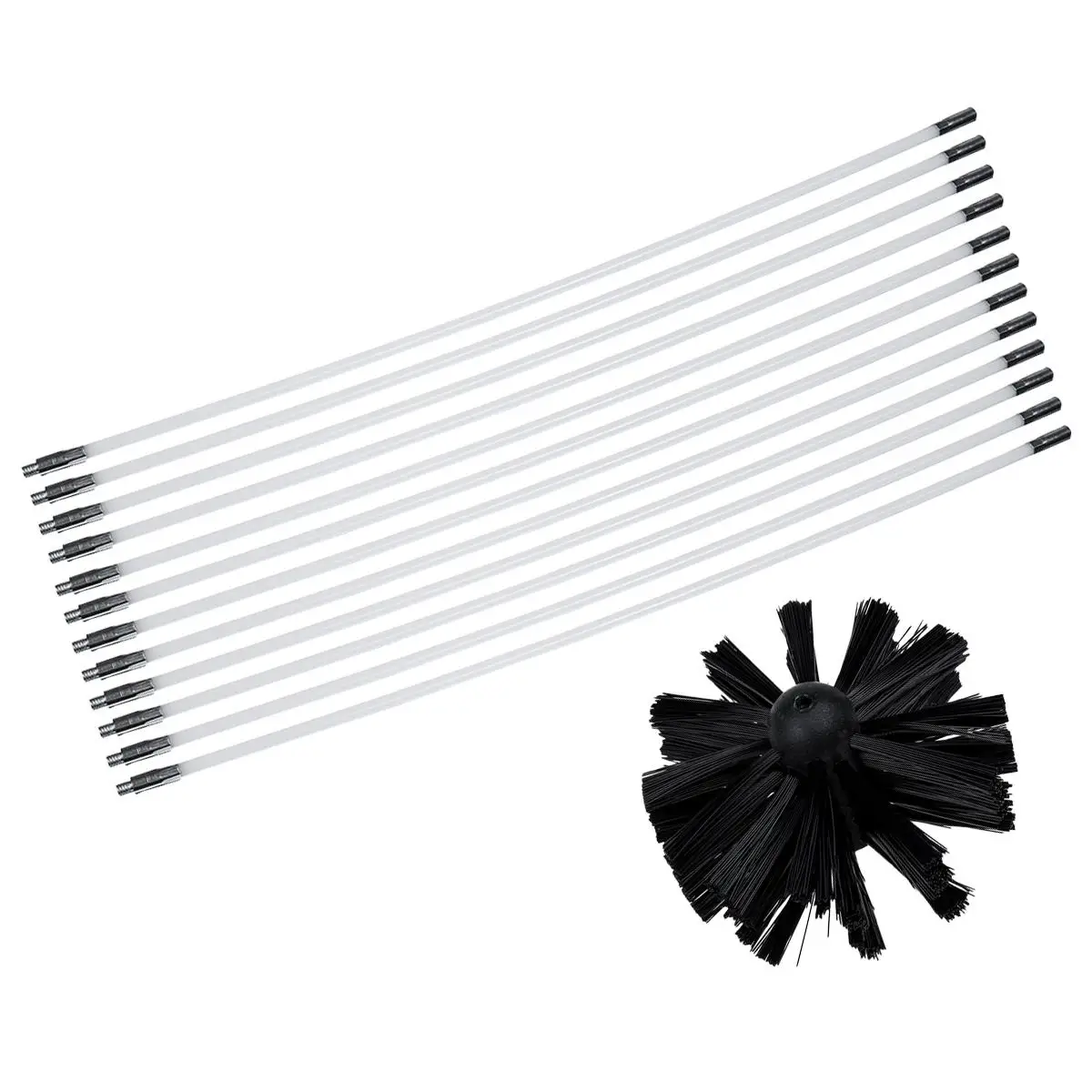 13pcs 1set Nylon Brush With 12pcs Long Handle Flexible Pipe Brushes For Chimney Kettle House Cleaner Cleaning Brush Tool Kit - Цвет: 13pcs
