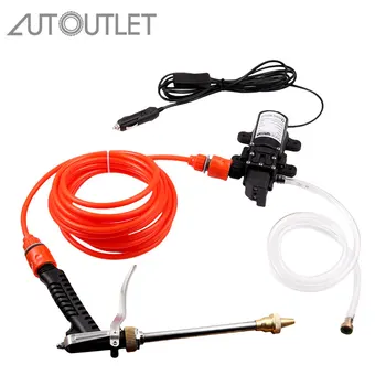 

AUTOUTLET 12V Car High Pressure Washer Water Pump Kit Jet Wash Cleaner Hose Van Portable 80W Water Pump For Car