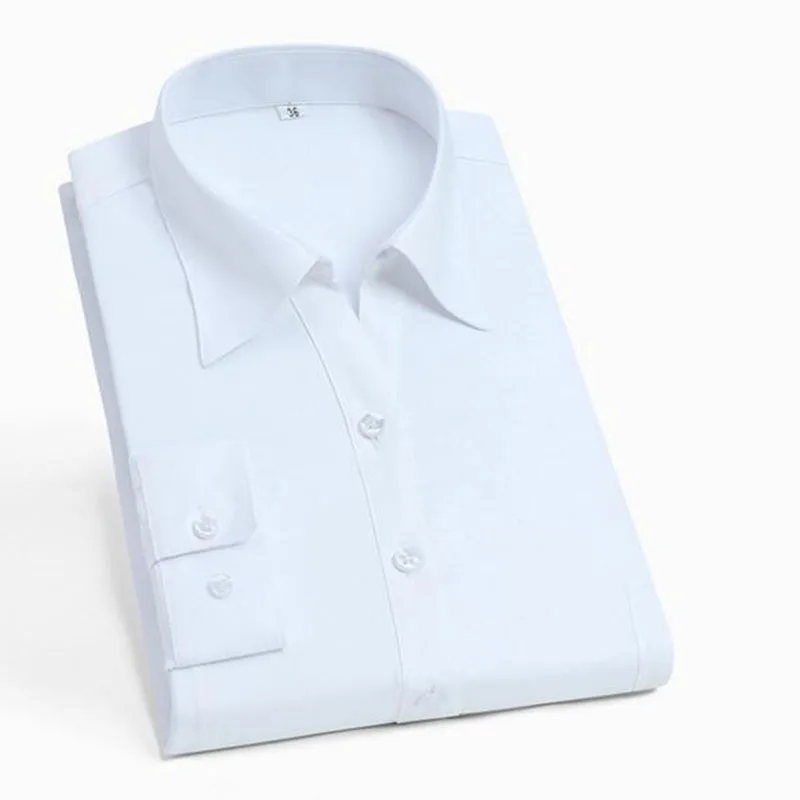 Деловые мужские однобортные рубашки с длинными рукавами Camisa, дышащие удобные рубашки из чистого хлопка высокого качества из ткани Оксфорд - Цвет: ivory
