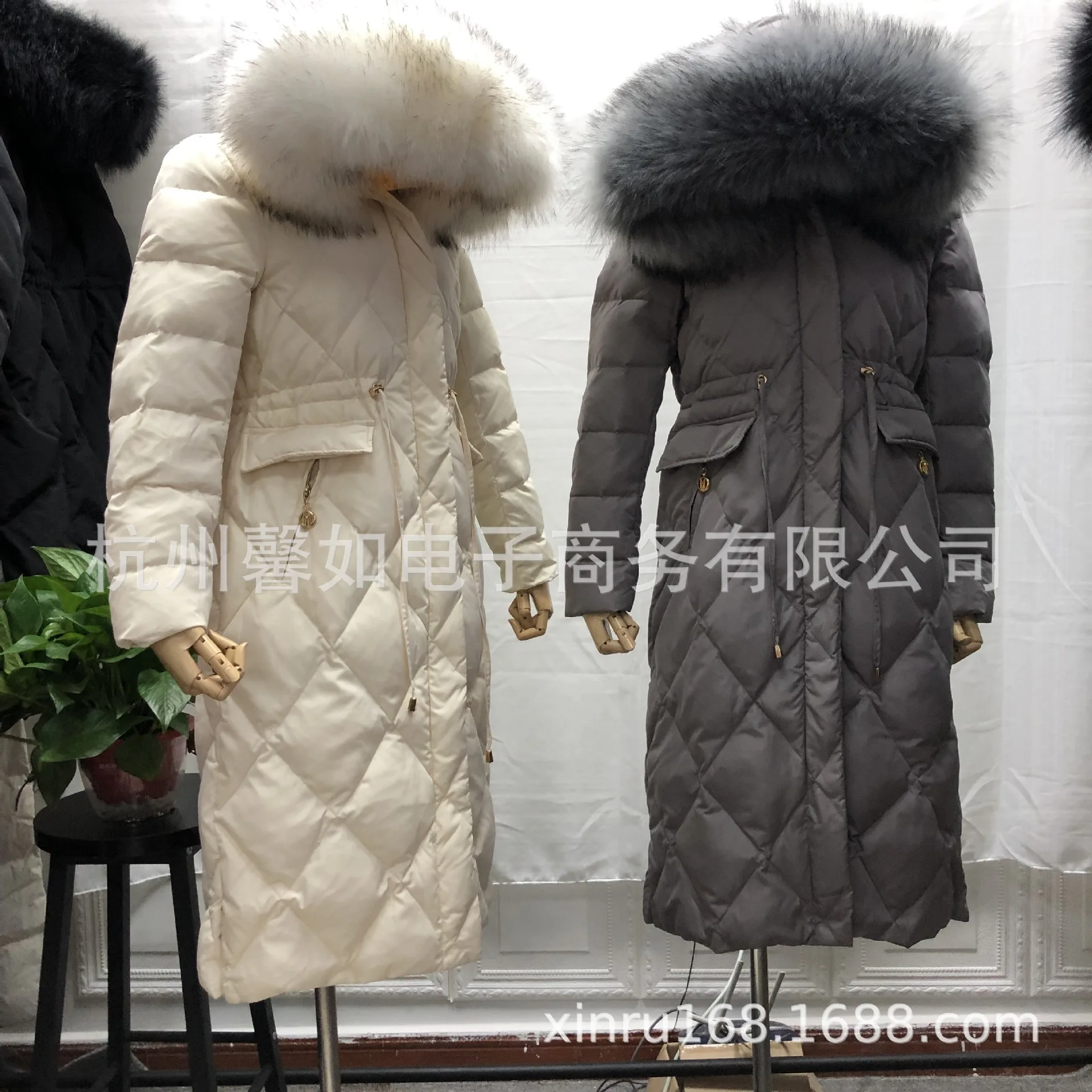 Новые зимние продукты, Южная Корея Dongdaemun, белый утиный пух, Лисий мех, одежда с меховым воротником, Женский пуховик средней длины для женщин