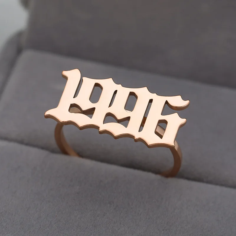 

Personalized Digital Year 1995 Custom Ring Digital Ring Stainless Steel Ring Jewelry
