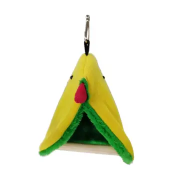 

Parrot Hammock Plush Bird Nest Pet Triangle Warm Hanging Bed Cage Cave Hut Tent