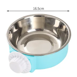 Bol en acier inoxydable pour animaux de compagnie, Cage à suspendre, Type fixe, bassin pour chien et chat, fournitures pour chiot, nourriture et eau potable, accessoires pour animaux de compagnie 