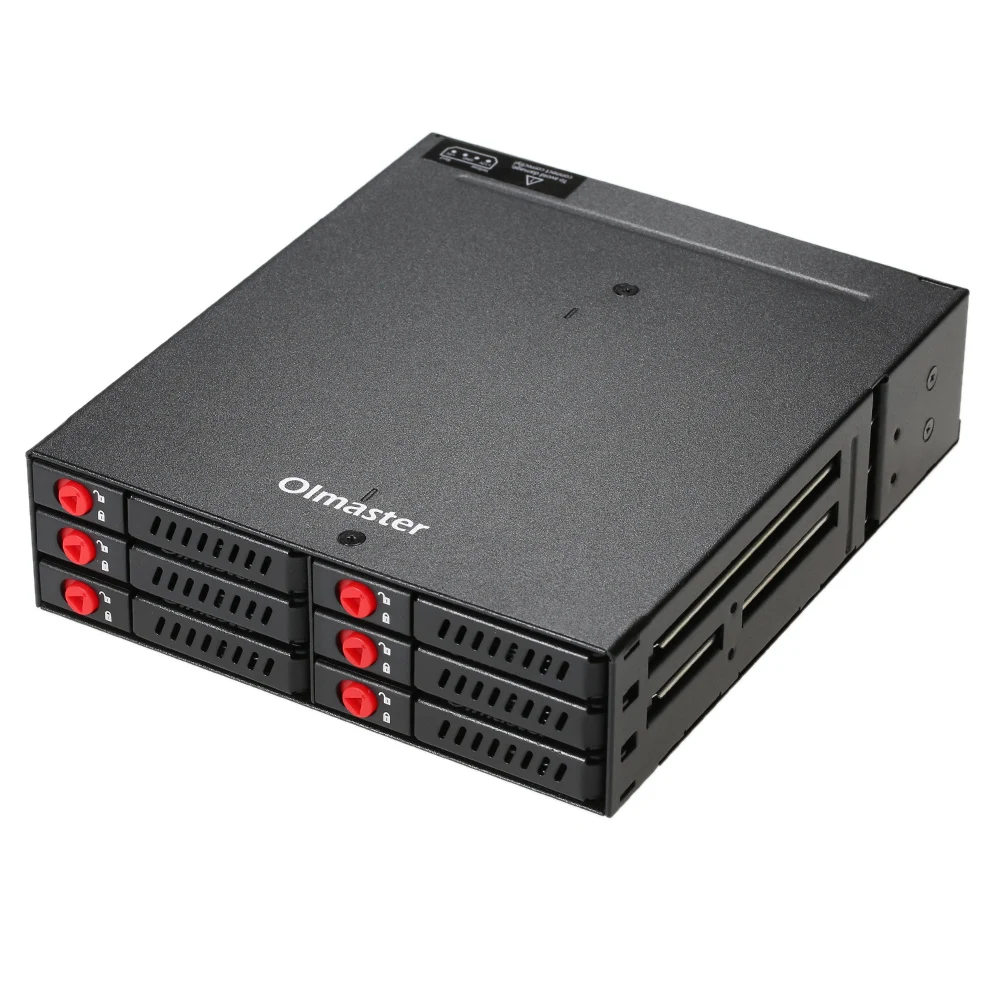 OImaster 6 Bays Mobile Backplane Support 2.5'' SATA HDD SSD Hard Drive with Cooling Fan Locker Hot-swap 6Gbps Transmission