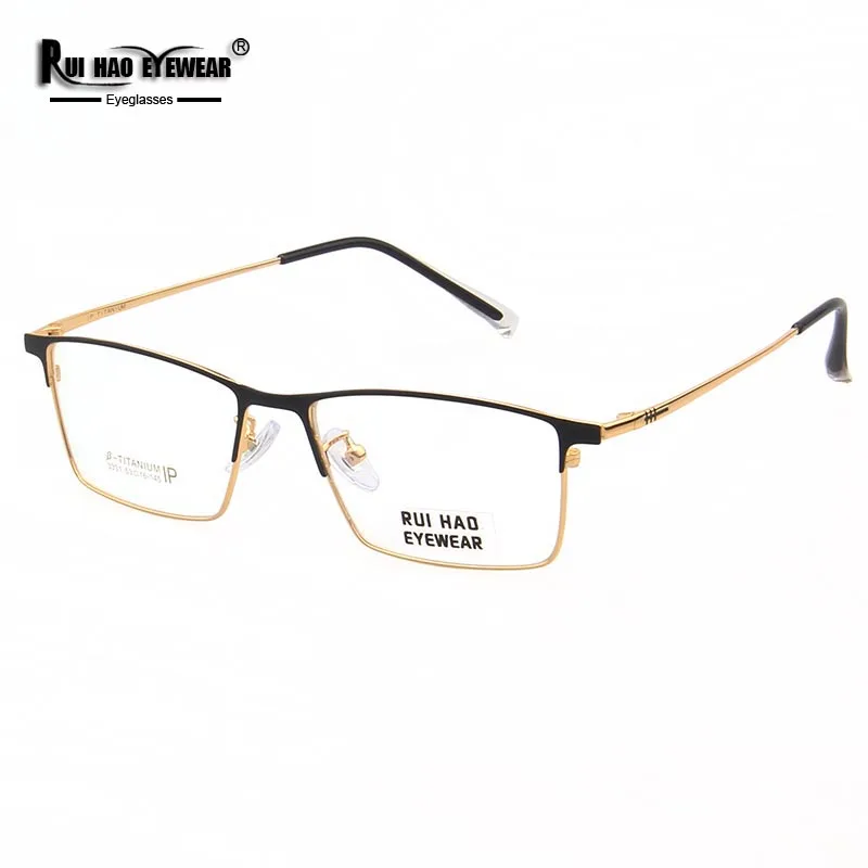 

Rui Hao Eyewear Rectangle Eyeglasses Frame Retro Glasses Titanium Eyeglasses Frames Optical Spectacles Eyebrow Design 3331