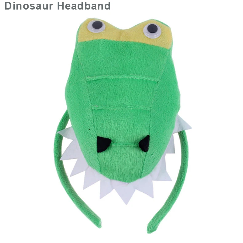 Dinosaur Headband Комплект из 1 предмета; взрослые повязка на голову в виде животного милый плюшевый рюкзак с принтом «обезьяна», лисы, тигра, повязка на голову, Косплэй Головные уборы вечерние подарок на Хеллоуин и Рождество - Цвет: Dinosaur Headband