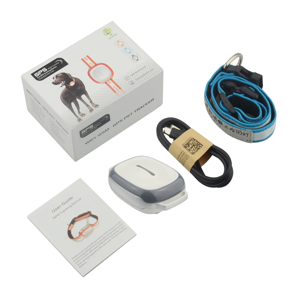 GT011 gps-трекер для животных ошейник для собак и кошек gps локатор водонепроницаемый IP66 анти-потеря отслеживающее устройство, определяющий местоположение в реальном времени с гео-забором - Цвет: With box Gray
