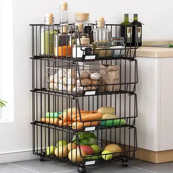 

Kitchen Storage Rack For Goods Fridge Side Shelf 2/3/4/5 Layer Removable With Wheels Bathroom Organizer Shelf Gap Holder