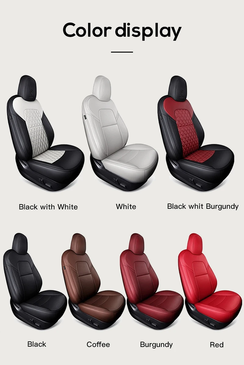 For Tesla Model 3 Y Custom Fit Car Seat Cover Accessories For Tesla 360 Degree Full Covered Perforated Artificial Leather